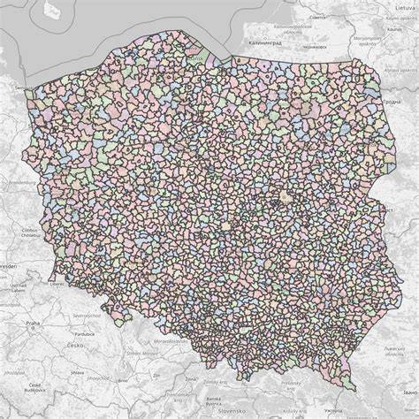 Mapa Polski z zaznaczeniem gmin OSP posiadających lub planujących zakup wiatrakowca