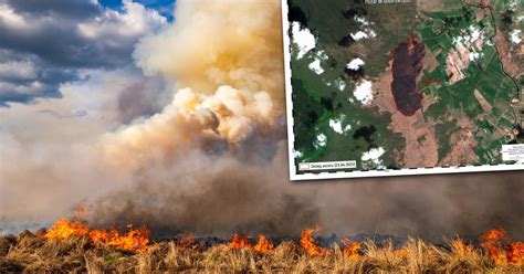 zdjęcie satelitarne pokazujące skalę pożaru w Zgierzu