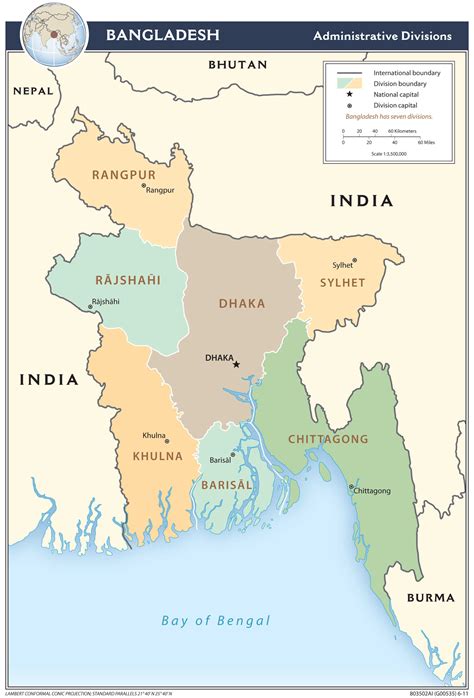 Mapa Bangladeszu z zaznaczeniem głównych obszarów przemysłu tekstylnego