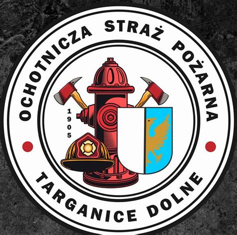 Infographics showing OSP Targanice Dolne activity statistics (e.g., number of interventions, types of events, volunteer hours)