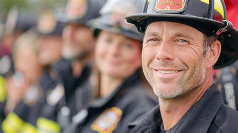 Thematic photo of firefighters in uniform, possibly during a ceremony or receiving accolades