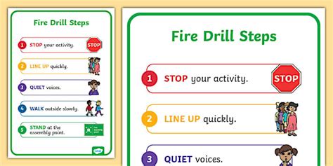 Infographic illustrating different marching steps in fire brigade drills