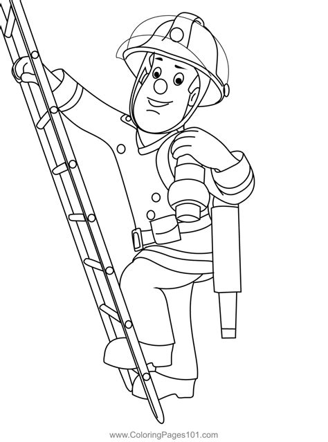 Example of Fireman Sam coloring page