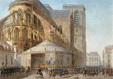 Rycina przedstawiająca koronację Napoleona w katedrze Notre Dame