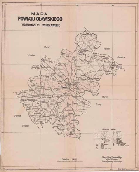 Mapa powiatu oławskiego z zaznaczonymi rejonami wysokiego ryzyka pożarowego