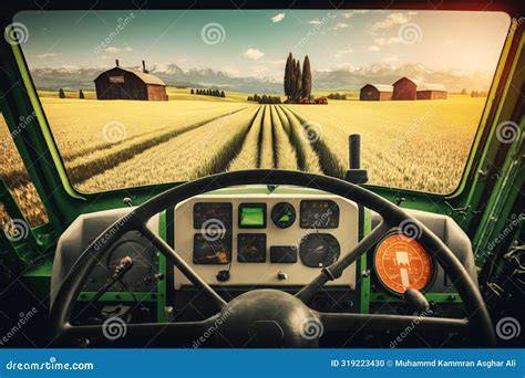 The interior of a harvester cabin, showing the operator monitoring parameters on a control screen.