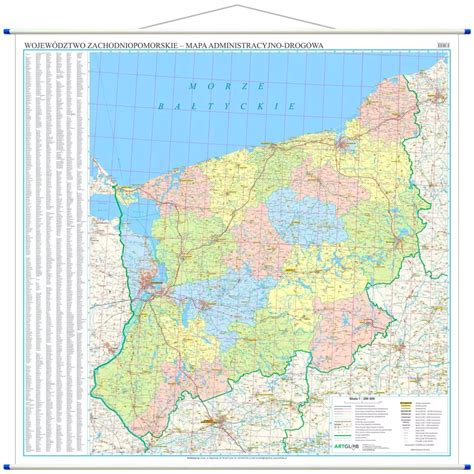mapa województwa zachodniopomorskiego z zaznaczonymi obszarami podwyższonego ryzyka pożarowego