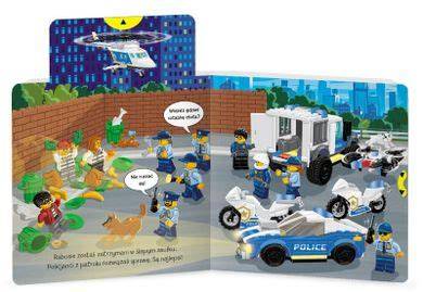Scena akcji z policjantami LEGO City goniącymi przestępcę