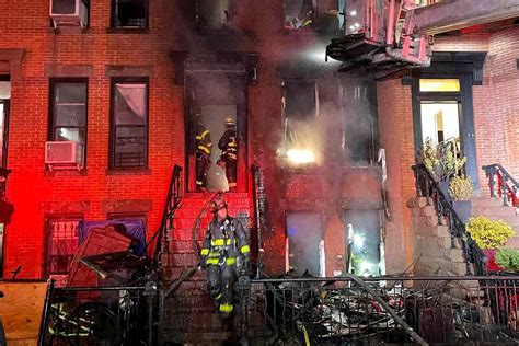 Photo of a residential building in New York after a severe fire