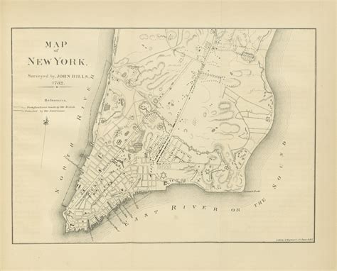 Historical map of New York City during the American Revolution