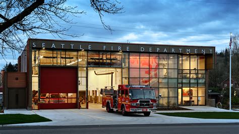 Thematic photo of a fire station building or firefighters in action