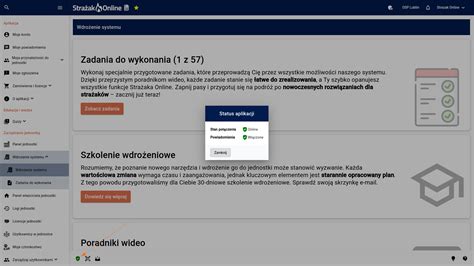 Zrzut ekranu interfejsu aplikacji Strażak.Online z widocznym modułem rozliczania ekwiwalentu