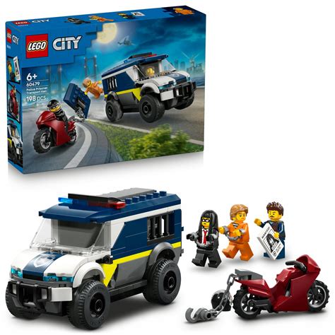 Zdjęcie zestawu policyjnego LEGO City z radiowozem i figurkami policjantów