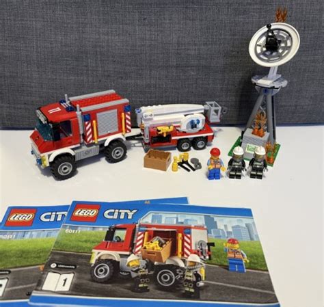 Zestaw LEGO City 60111 Strażacki wóz techniczny z wysięgnikiem przy wieży telewizyjnej