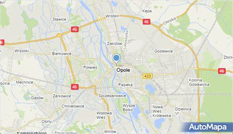 Mapa Opola z zaznaczonymi dzielnicami lub obszarami działania instytucji publicznych