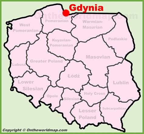 Map of Gdynia with fire incident locations marked