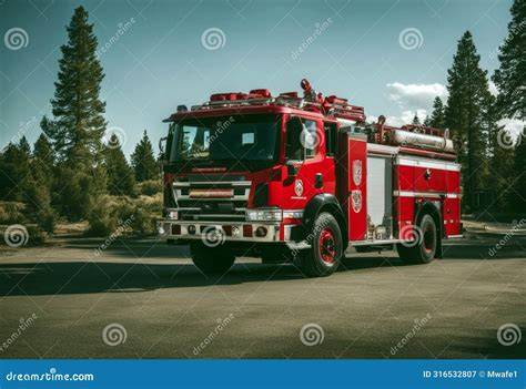 Thematic photo of a modern GBA firefighting vehicle in action