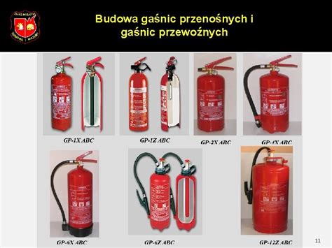 zdjęcie gaśnic przewoźnych i innego sprzętu gaśniczego