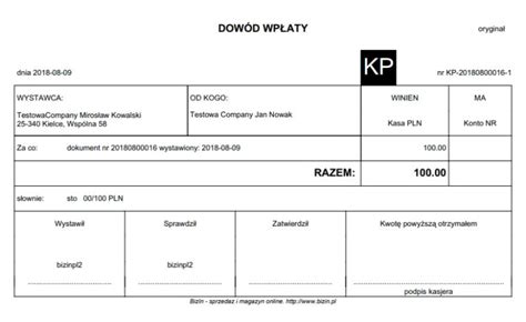 Wzory dokumentów KP i KW dla księgowości OSP
