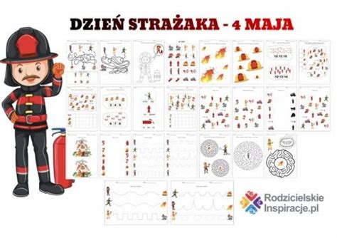 Przykłady kart pracy o strażakach do druku