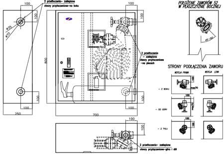 Schemat budowy hydrantu wewnętrznego DN 52 z wężem płasko składanym w szafce