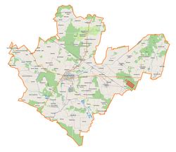 Mapa powiatu radzyńskiego z zaznaczoną gminą Ulan-Majorat i lokalizacją OSP KSRG Sobole