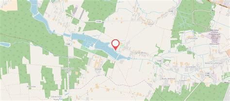 Mapa lokalizacji Ośrodka Wypoczynkowego w Skorzęcinie z zaznaczeniem jezior i pobliskich miast