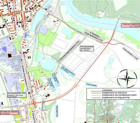 Mapa Zamościa z zaznaczoną Starówką i głównymi ulicami