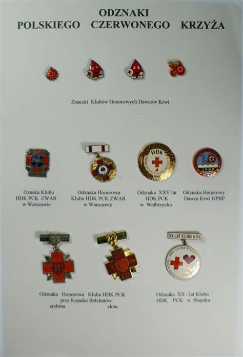 Ilustracja przedstawiająca różne rodzaje odznaczeń OSP