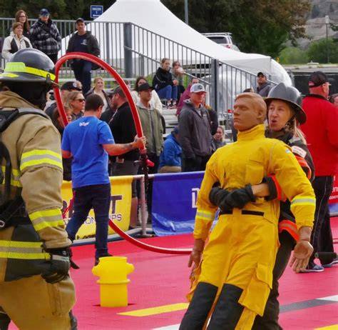 Thematic photo of firefighters competing in a sports event