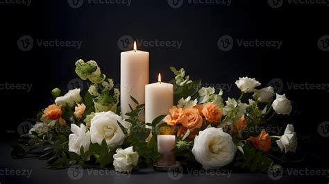 Thematic photo of candles and flowers at a memorial site