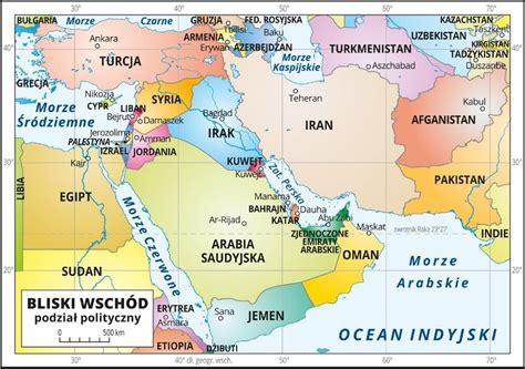 mapa Bliskiego Wschodu z zaznaczonymi rafineriami i lokalizacjami ataków