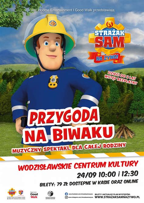 Plakat promocyjny serialu Strażak Sam przedstawiający Sama i jego zespół