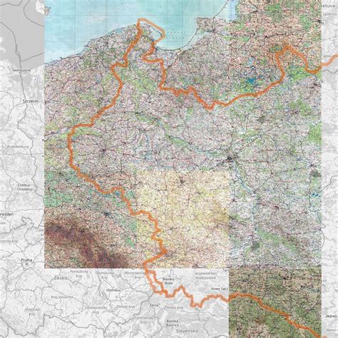 Mapa lokalizacyjna Bud Łańcuckich w kontekście okolicznych miejscowości