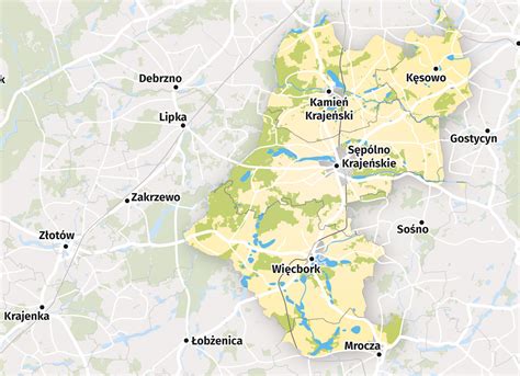 Mapa Ciebłowic Dużych w kontekście Spalskiego Parku Krajobrazowego