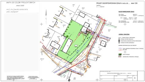 schemat planu zagospodarowania terenu z oznaczeniami dróg pożarowych i placów manewrowych