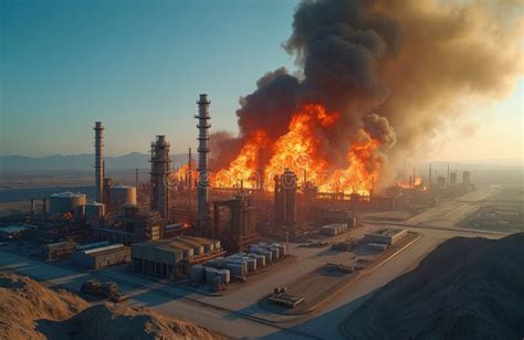 Thematic photo of a large industrial hall fire at night with visible flames and smoke.