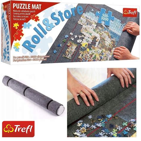 Zbliżenie na jakość druku i materiału puzzli Trefl