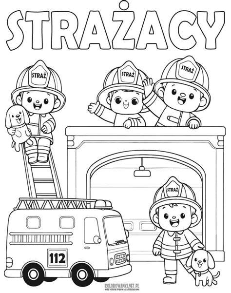 Infografika: Przykład szablonu strażaka do wycięcia i wyklejania