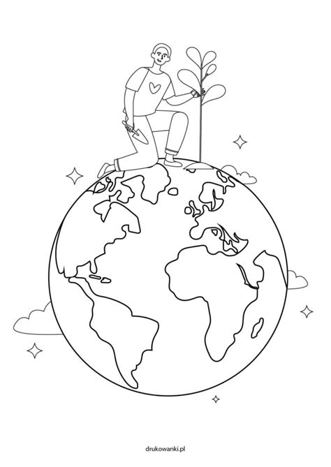 Ilustracja planety Ziemi w otoczeniu dzieci dbających o naturę