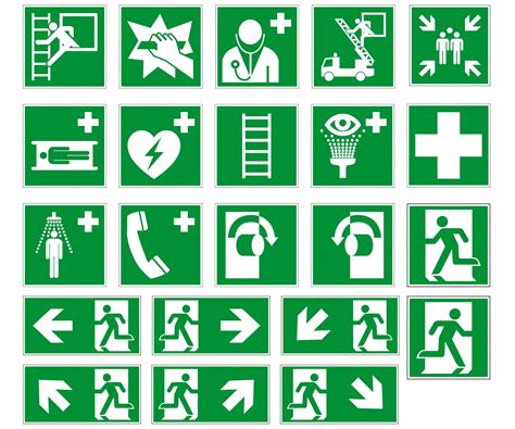 Znaki ewakuacyjne ze strzałkami kierunkowymi według PN‑EN ISO 7010