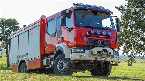 Schematyczny widok strażackiego samochodu Renault Szczęśniak D16 4x4