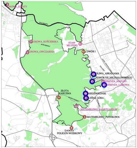 Infografika: mapa Trójmiejskiego Parku Krajobrazowego ze zbiornikiem Lepusz i zaznaczoną lokalizacją wypadku