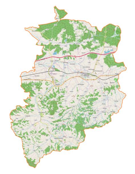 Mapa lokalizacyjna miejscowości Bystrzyca w gminie Iwierzyce