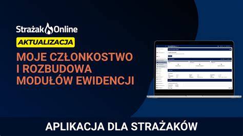 screen aplikacji Strażak.Online pokazujący moduł ewidencji strażaków