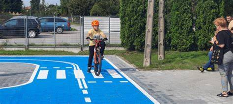 Mapa strefy rowerowej i miasteczka ruchu drogowego