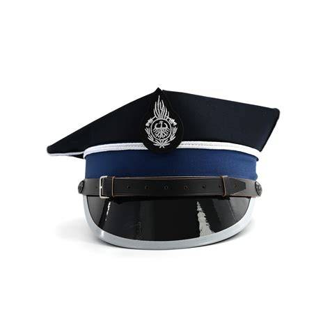 Zdjęcie rogatywki OSP z ognikiem i galonem, widoczny daszek i pasek