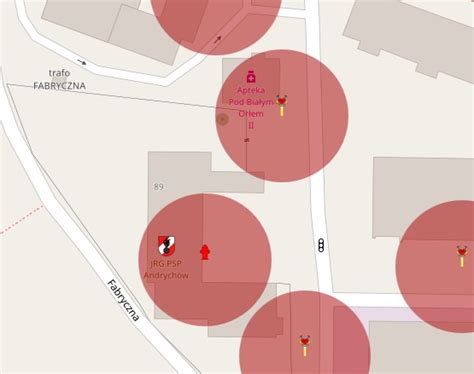 Mapa rozmieszczenia hydrantów przeciwpożarowych