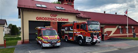 Wizualizacja odnowionej remizy OSP Grodzisko z pracownikami lokalnej firmy