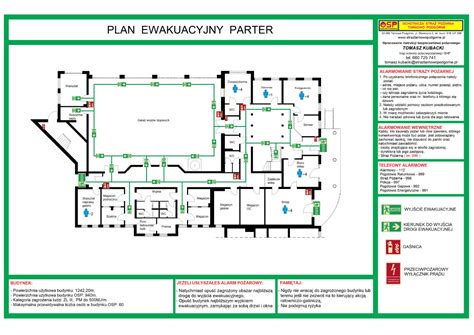 Przykładowy schemat planu ewakuacji obiektu magazynującego odpady